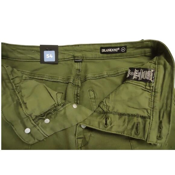 BLANK NYC Green Delancy Jeans Boot Cut Button Fly High Rise Stretch Denim Sz 31 - Picture 13 of 14